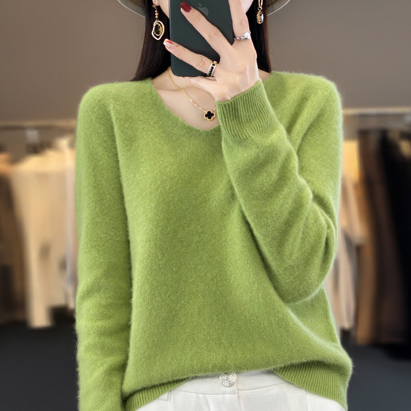Comfortable Women's V-Neck Warm Winter Sweater