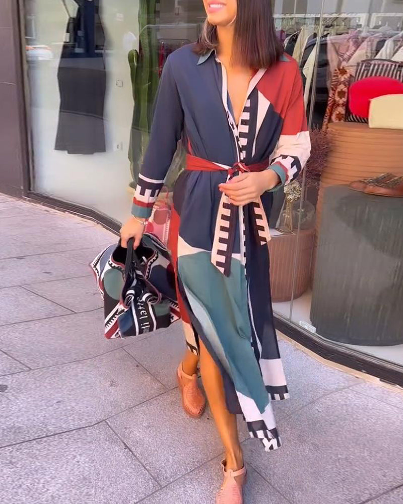 Summer Dress Colorblock Modern Lacing