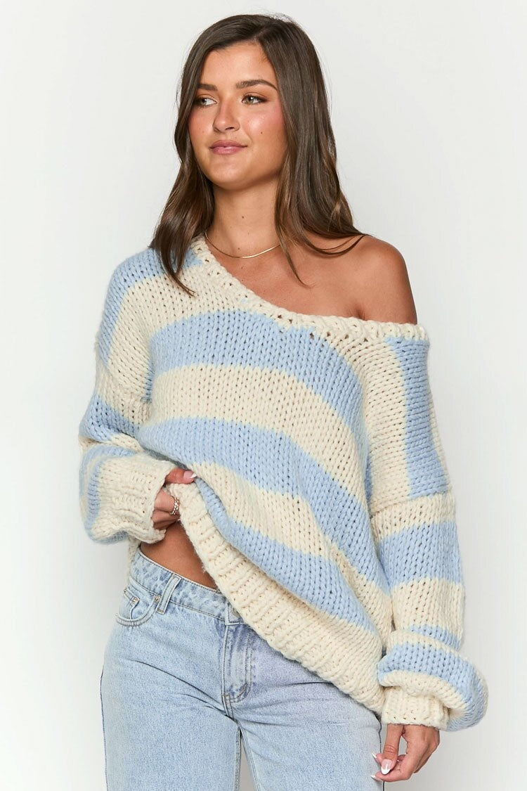 Stylish Off-Shoulder Knit Sweater Trendy Autumn Fashion