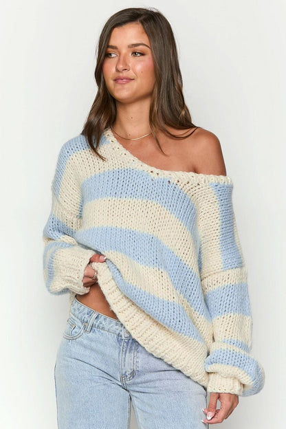 Stylish Off-Shoulder Knit Sweater Trendy Autumn Fashion