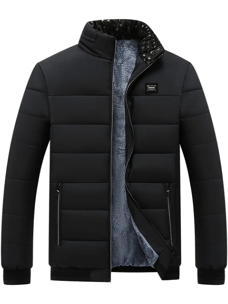 Modische Herren-Winterjacke Stehkragen Samt-Innenfutter - IdealeKleiden