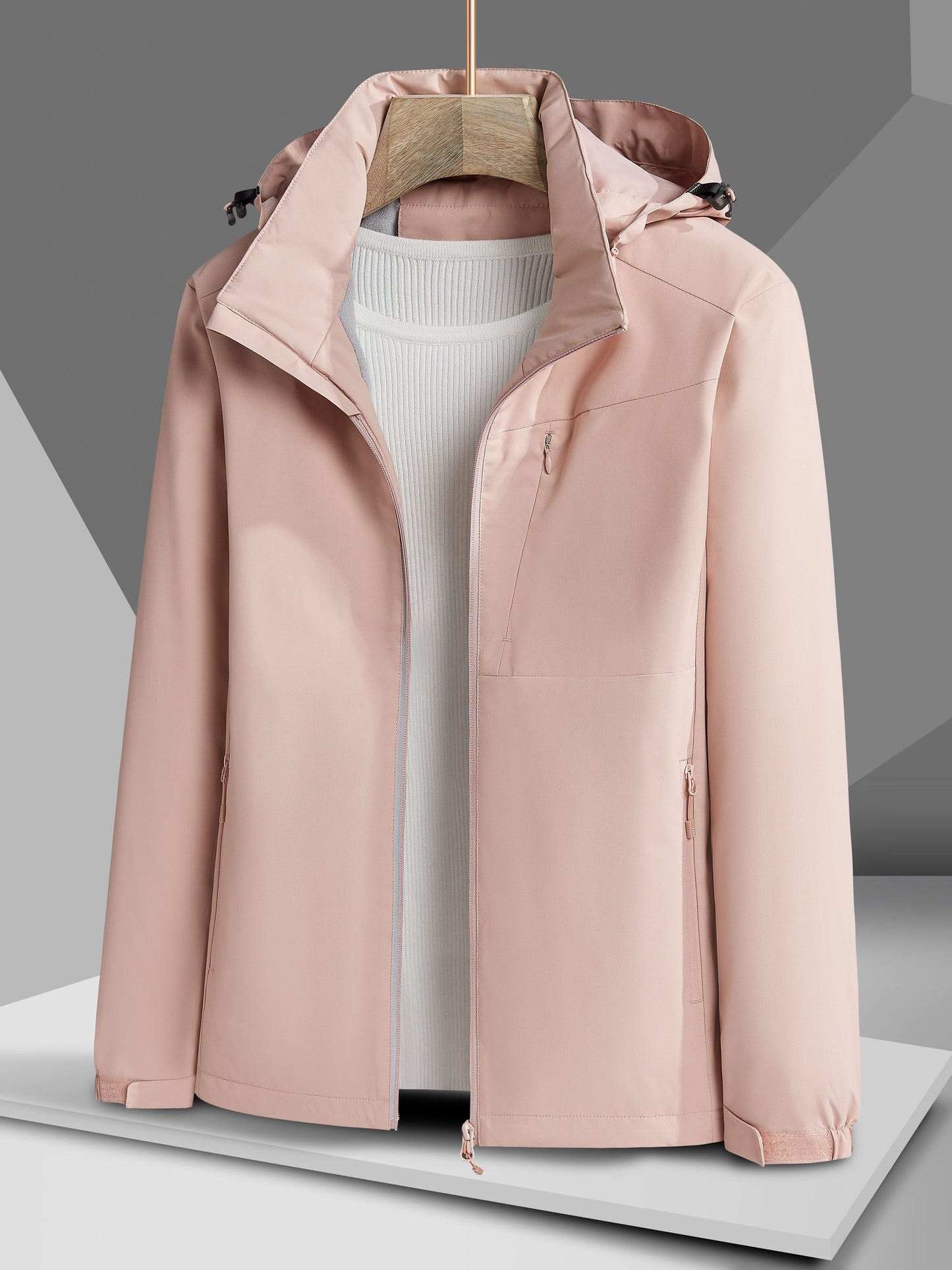 Waterproof Women's Winter Jacket Hood Fleece