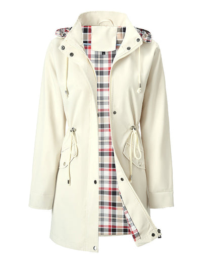 Waterproof Women's Long Hooded Trench Coat