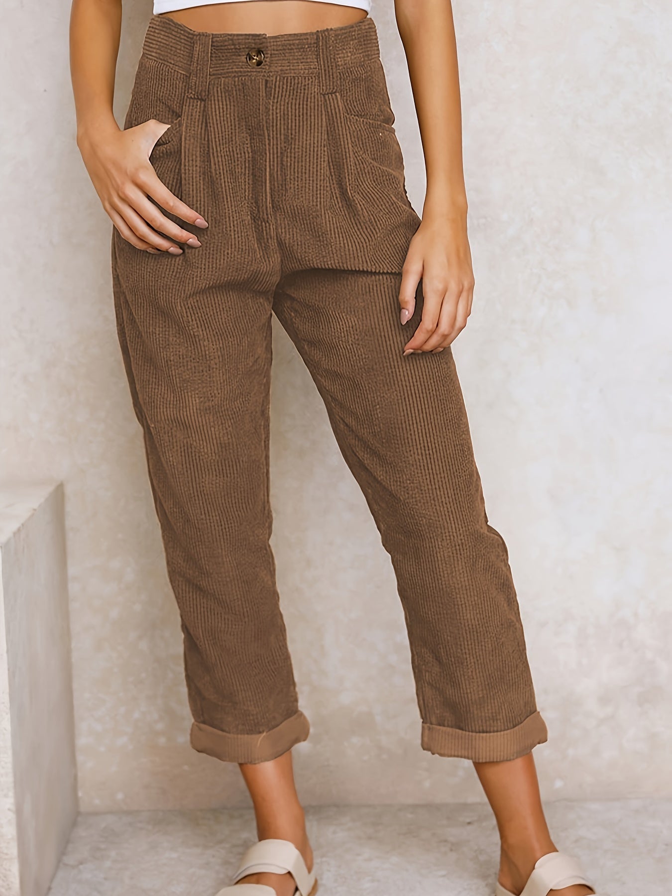 Elegant Women's Trousers Straight Leg Modern Fashion
