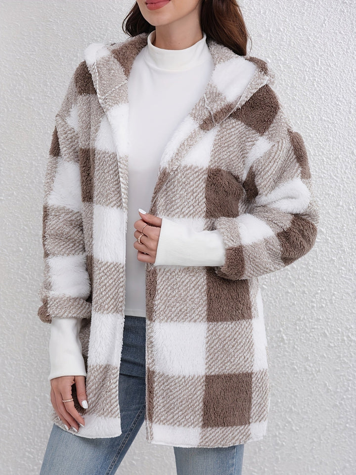 Hooded Jacket Women Long Sleeve Warm Cozy