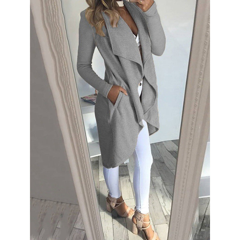Slim Fit Solid Long Windbreaker Jacket