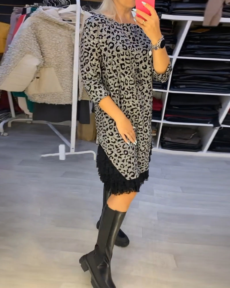 Stilvolles Leoparden-Kleid Elegant Damen - IdealeKleiden