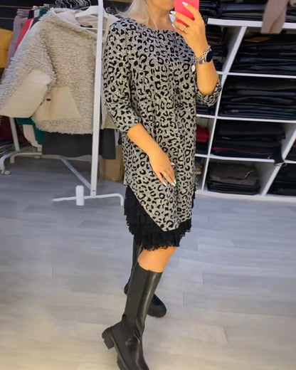 Stilvolles Leoparden-Kleid Elegant Damen - IdealeKleiden