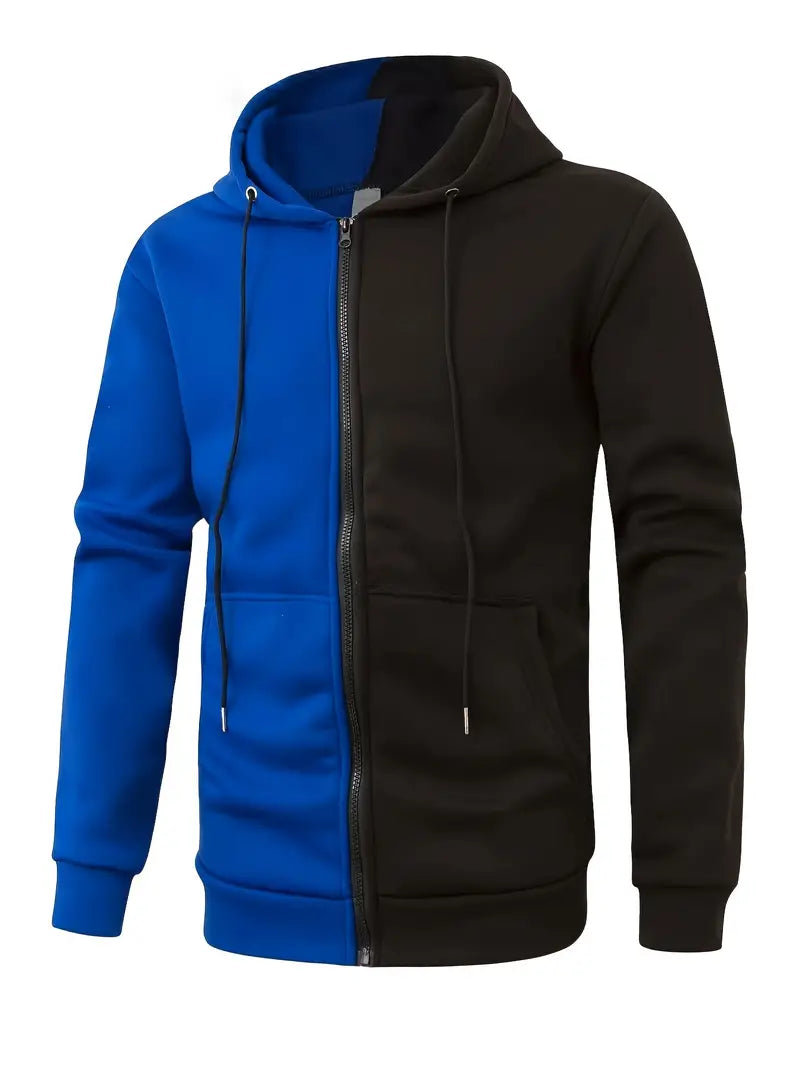 Two-Tone Hoodie Zipper Modern