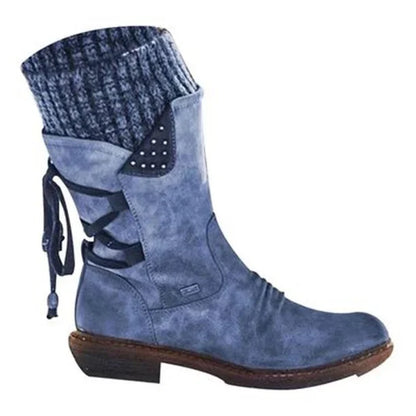 Stylish ankle boots with studs and lacing
