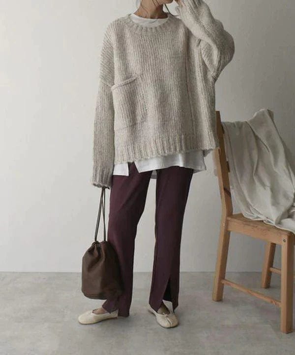 Warm Sweaters Men Oversized Pockets Modern Casual