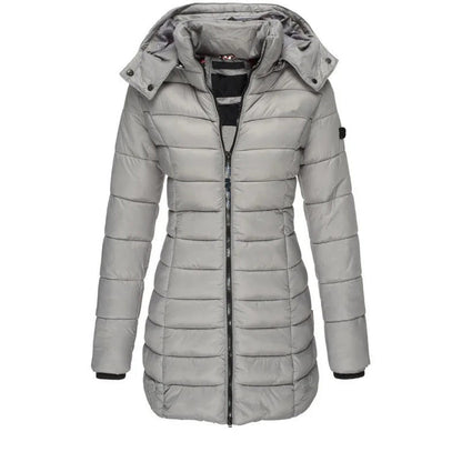 Chic Slim Fit Quilted Jacket with Hood