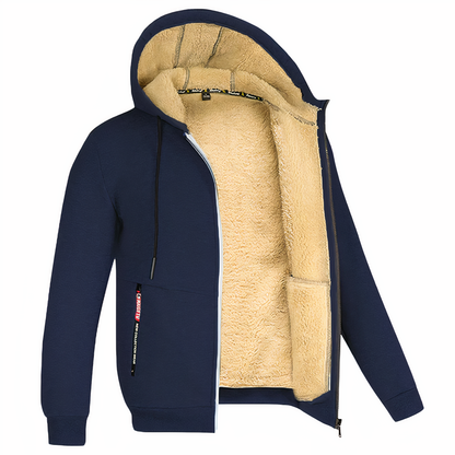 Men's Winter Jacket Fleece Hooded Jacket Warm
