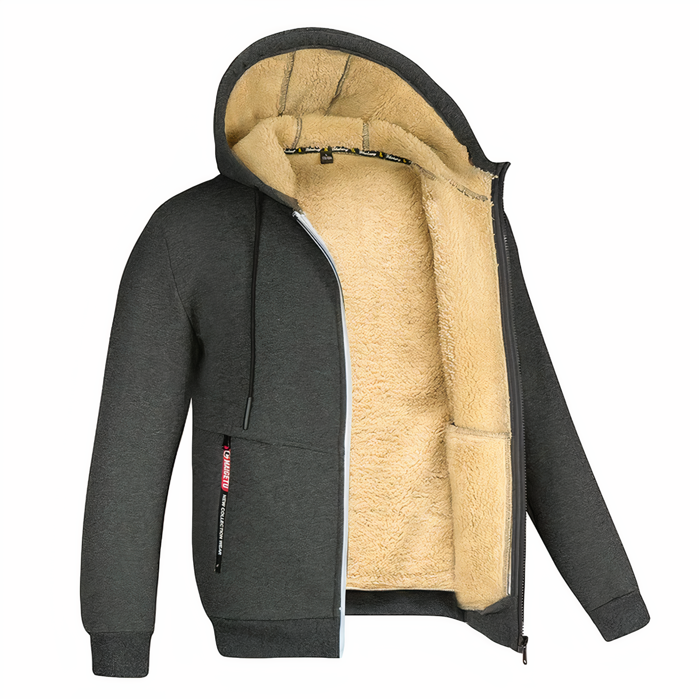 Men's Winter Jacket Fleece Hooded Jacket Warm