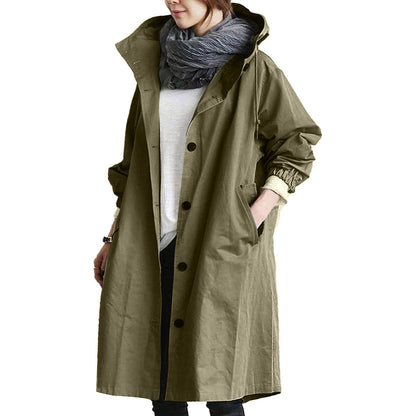 Women's Long Coat Water-Repellent Elegant