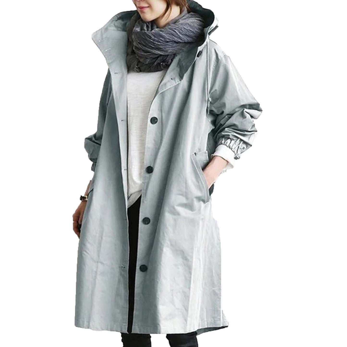 Women's Long Coat Water-Repellent Elegant
