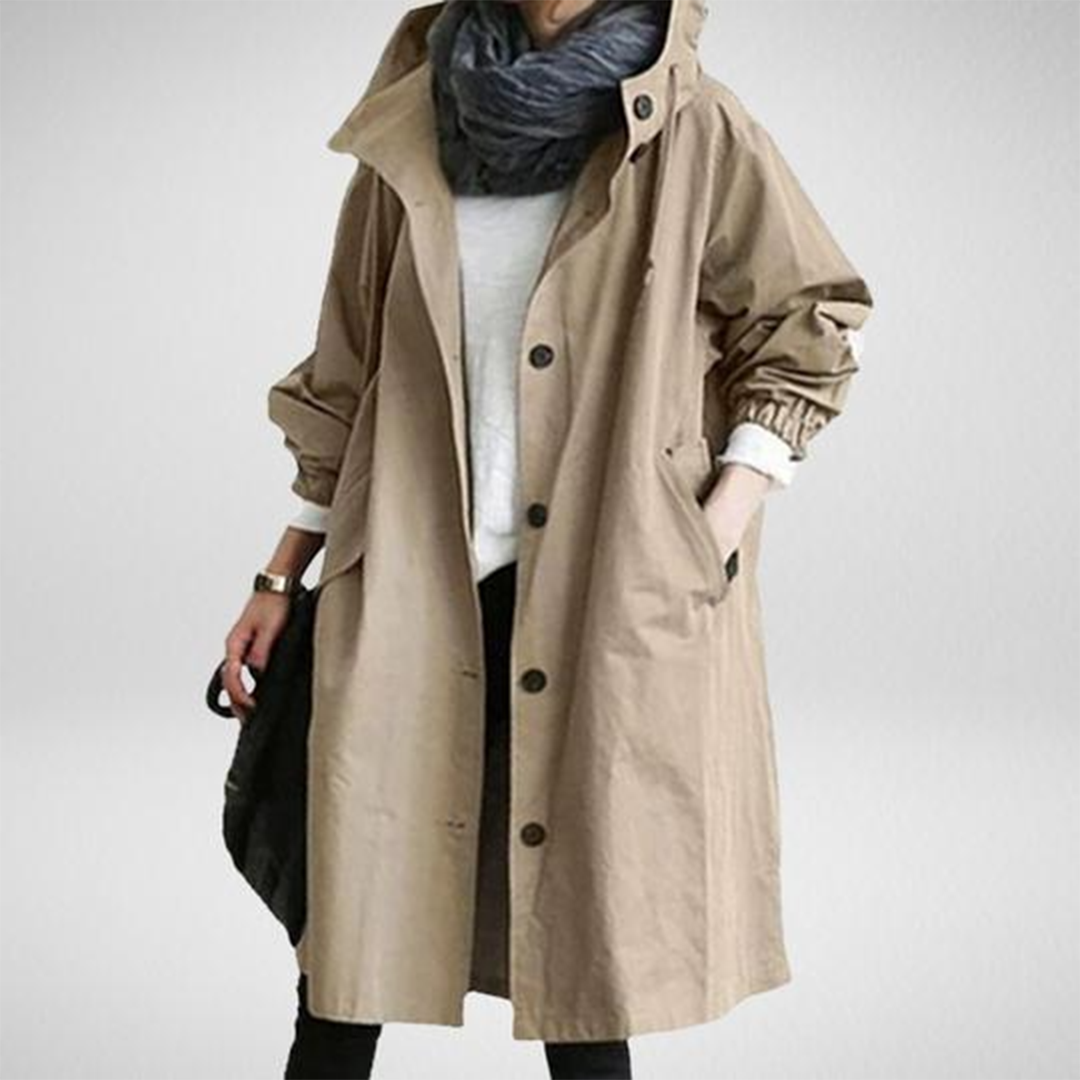Women's Long Coat Water-Repellent Elegant