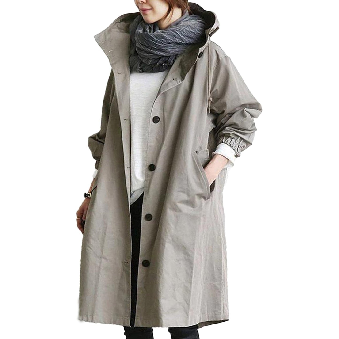 Women's Long Coat Water-Repellent Elegant