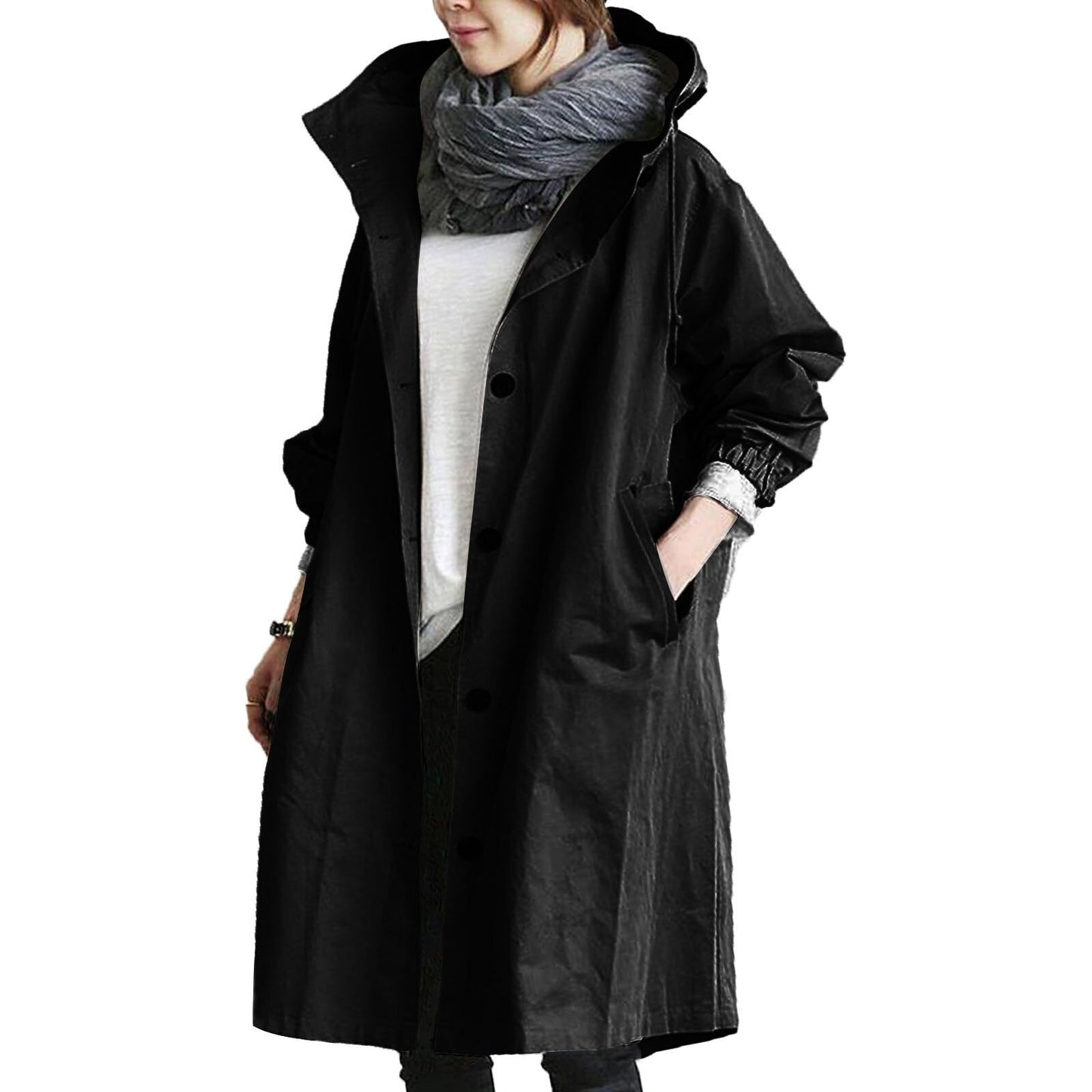 Women's Long Coat Water-Repellent Elegant