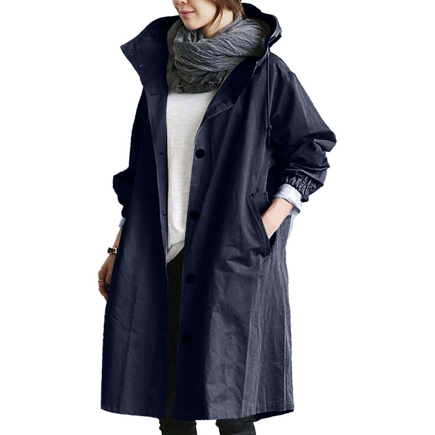 Women's Long Coat Water-Repellent Elegant