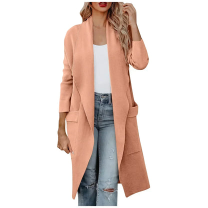 Elegant Women's Long Jacket with Belt