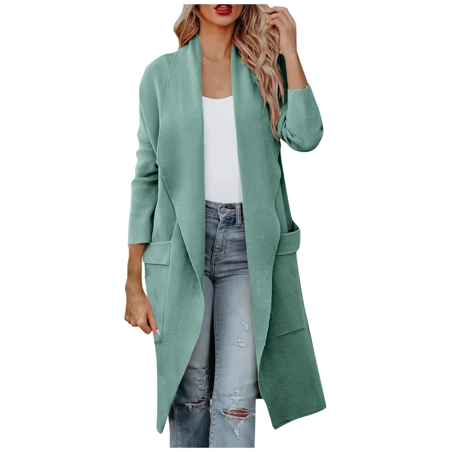 Elegant Women's Long Jacket with Belt