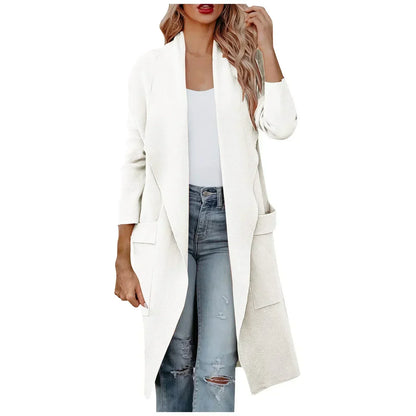 Elegant Women's Long Jacket with Belt