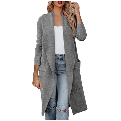 Elegant Women's Long Jacket with Belt