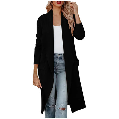 Elegant Women's Long Jacket with Belt