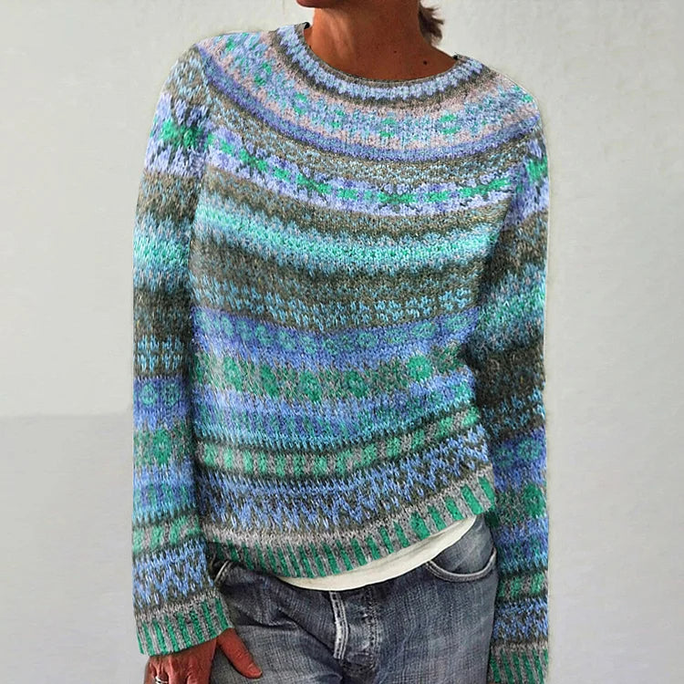 Vintage Knitted Sweater Boho Chic Women