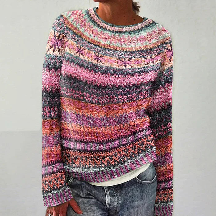 Women's Knitted Jumper Colourful Patterned Winter