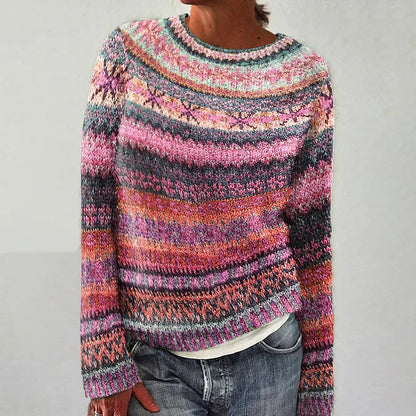 Women's Knitted Jumper Colourful Patterned Winter