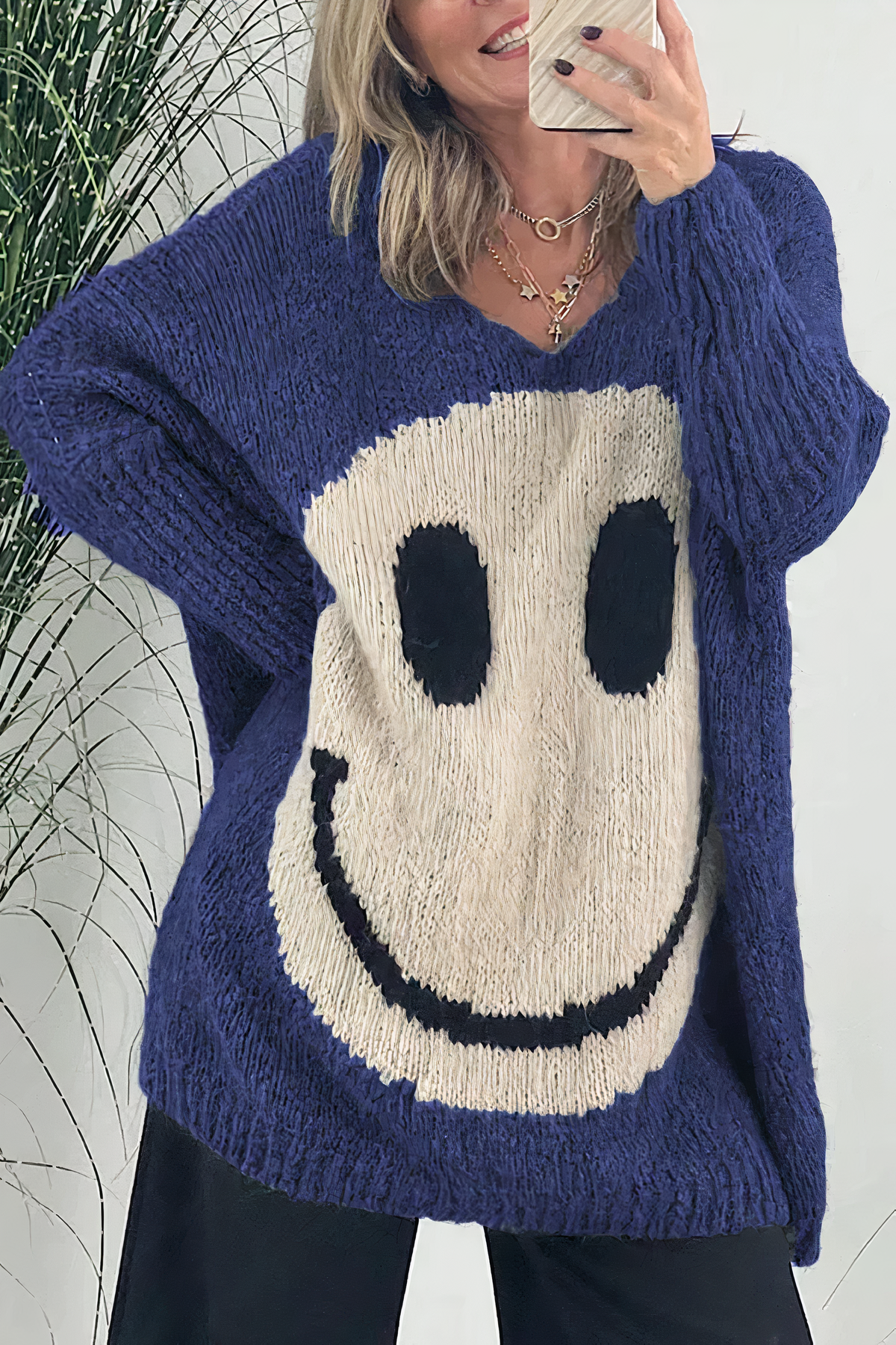Große Sweater Damen Oversized Strick Pullover