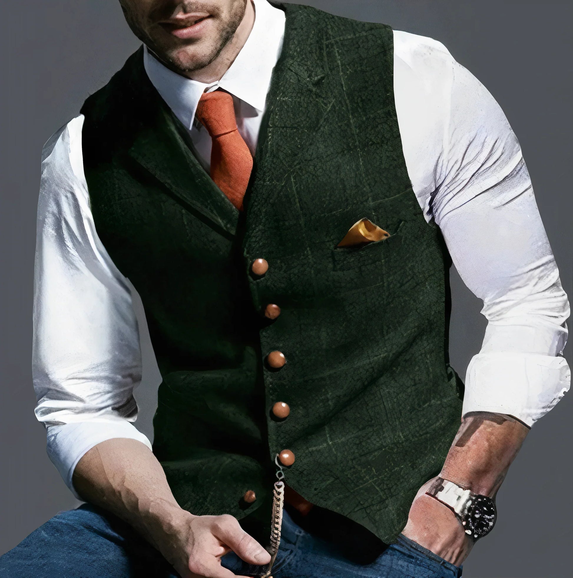 Modische Karo-Weste Herren Elegant - IdealeKleiden