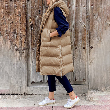 Ärmellose Herbstjacke Damen Mode - IdealeKleiden