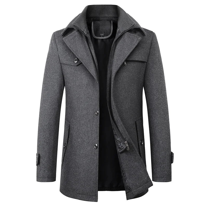 Men's Waterproof Black Business Winter Jacket