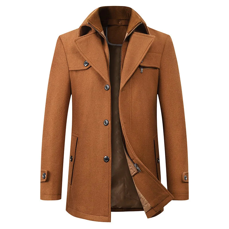 Men's Waterproof Black Business Winter Jacket