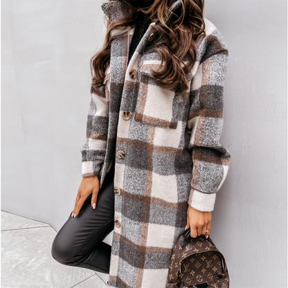 Checked Women's Coat Autumn Trend