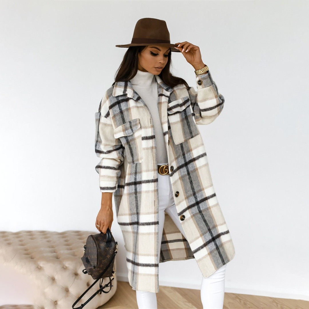 Checked Women's Coat Autumn Trend