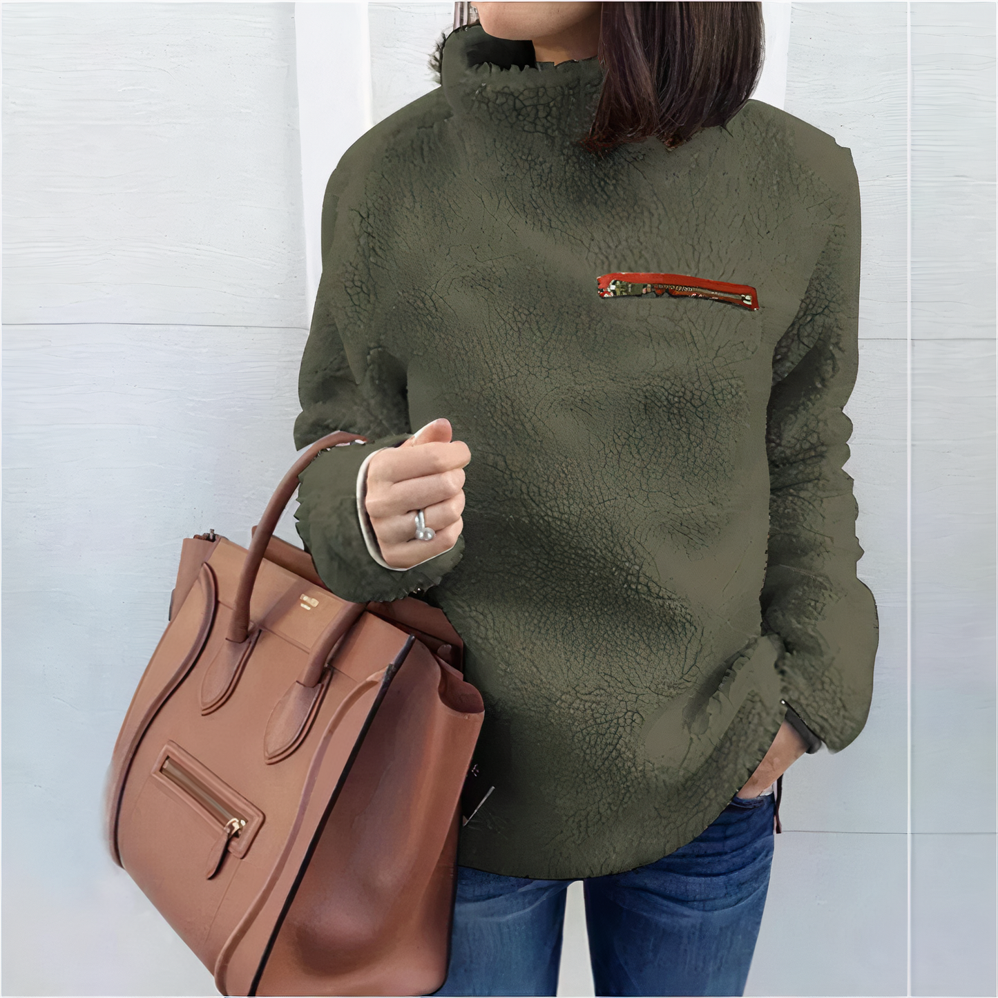 Stylish turtleneck wool sweater