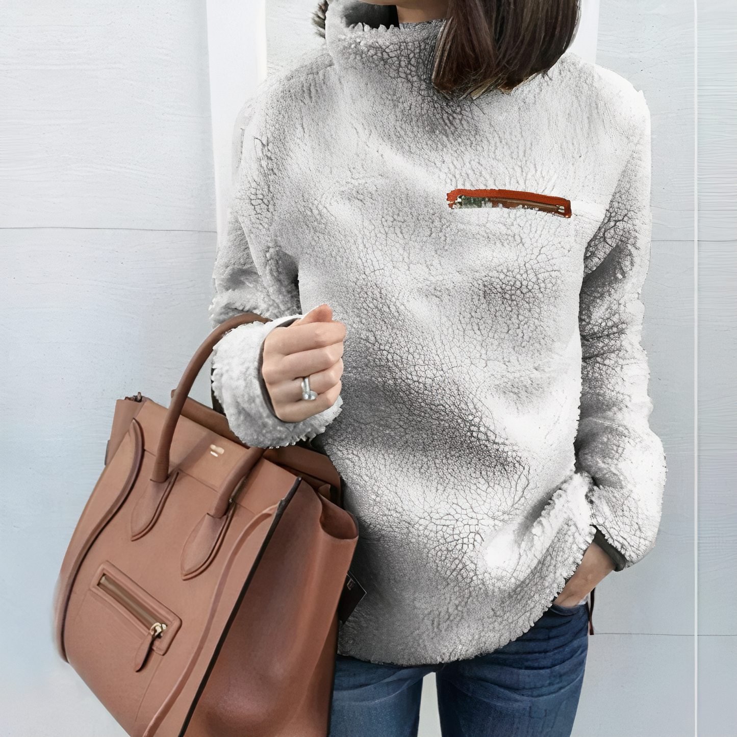 Stylish turtleneck wool sweater