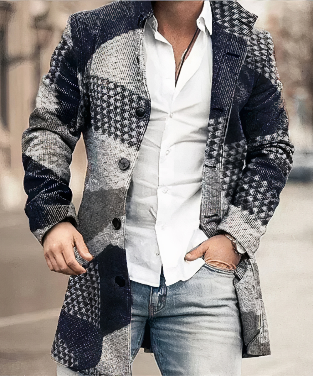 Stylish Men's Elegant Long Trench Coat