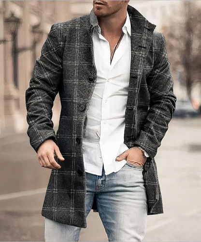 Stylish Men's Elegant Long Trench Coat