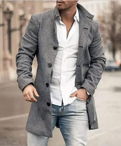 Stilvoller Herren Trenchcoat Elegant Lang - IdealeKleiden