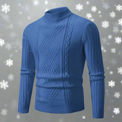 Warm Turtleneck Sweater Merino Wool Cable Knit