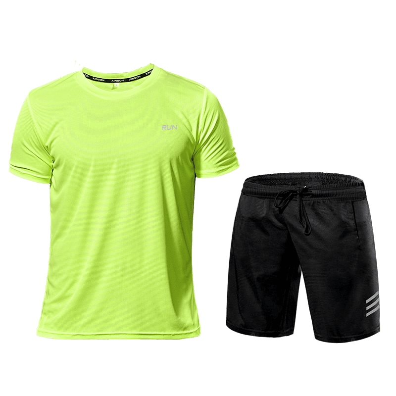 Men's Fitness Set - Two-Piece Sports Tracksuit Shorts and T-Shirt