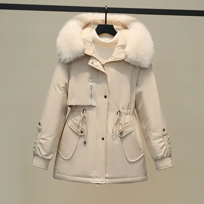 Women's Winter Quilted Vest with Fur Collar
