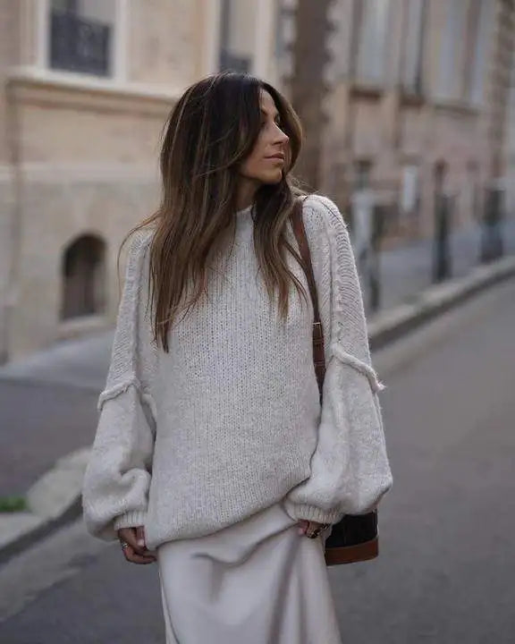 Damen Pullover Weich Elegantes Design Herbst - IdealeKleiden