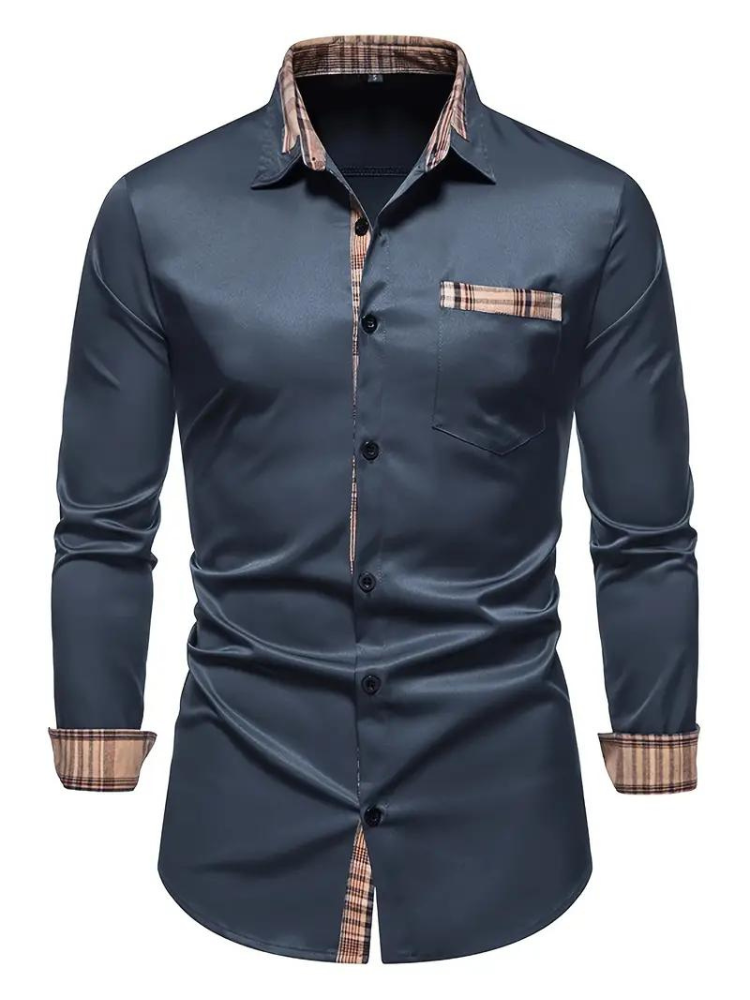 Men's Modern Lapel Long-Sleeved Shirt