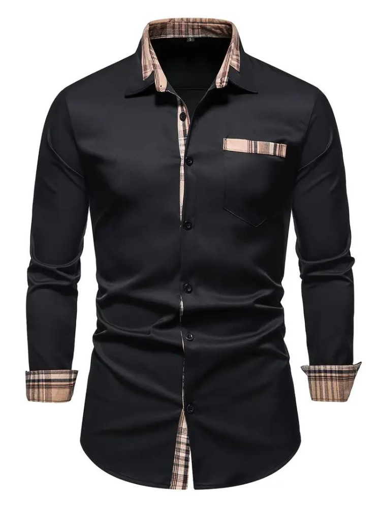 Men's Modern Lapel Long-Sleeved Shirt